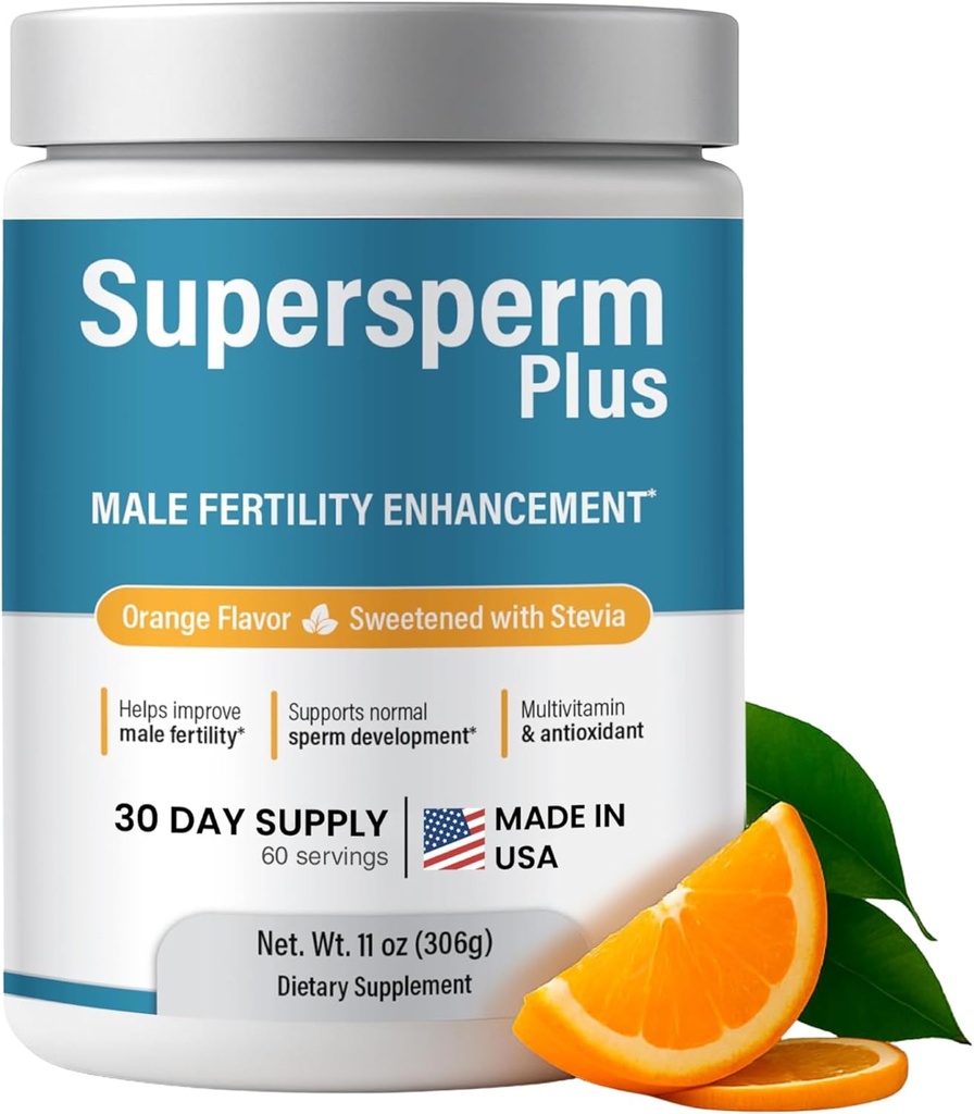 Supplément de fertilité masculine avec L-Carnitine et L-Arginine, Formule de fertilité préconception pour le comptage optimal et la production de volume sain, 1 mois d'approvisionnement (60 doses) en poudre.