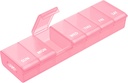 AUVON Pink XL Cotygodniowy pill Organizator z bezproblemowym otwieraniem, Artretyzm Przyjazny Pill Box, BPA- Free Pill Organizator 7 Dzień, Cute & Przenośny pil Case dla witamin, Suplementy i Leki