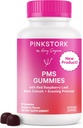 Pink Stork PMS 支持Gummys for Women - Red Raspberry Leaf, Black Cohosh, Evening Primrose Oil - Bloating, Craves, Skin, Mood - 荷尔蒙循环支持 - 60 Berry Gummys - Vegan, 植物型