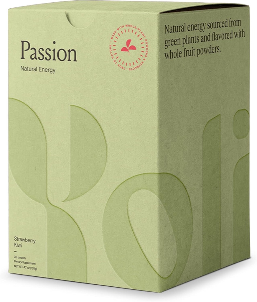 Yoli® Passion Energy Drink Powder Mix - Natural Energy Drink Mix für Endurance und Stamina, 30 Packungen - Erdbeer Kiwi Flavor