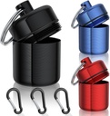 Small Pill Case, (3 Pack) Schlüsselanhänger Pillenhalter mit starken Karabinern Tragbare wasserdichte Reise Pille Container Träger Mini Metall Pillen Box Flasche mit Schlüsselanhänger für Medizin Ohr Plug Schmuck