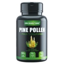 Pine Pollen Supplement wtih Ginger Root and Vitamin C, 99% Cracked Cell Wall,120 Veggie Capsules，Focus＆Immune Improve for Women and Men
