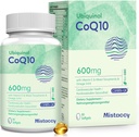 CoQ10 600mg Softgels | 높은 흡수 CoQ10 Ubiquinol 보충교재 | 비타민 E & Omega 3 6 9로 강화되는 감소된 모양 | 건강에 좋은 산화를 억제하는 발전소| 60 Softg