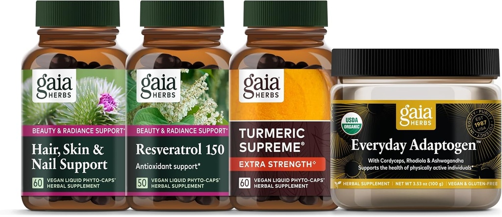 Gaa Herbs Beautys citts - my, skin, & Hander, Reseveratrol 150, Admedomogen, Turmeric University Superform Super