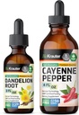 BIO KRAUTER Cayenne Pfeffer Tinktur 4 Fl. Oz. & Dandelion Tinktur 2 Fl. Oz.