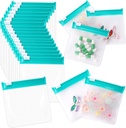24 db Travel Pill Packets Pill Pouch Bags Rehasznosítható cipzáras gyógyszeres zacskó Set Self Sealing Clear Plastic Medicine Organizer Slide Lock Hétfőtől vasárnapig Pill Baggies részére pirula kis tételek tárolás