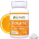 EZ Melts Dissolvable Folate 1.667 mcg, L-Methylfolat, Sugar-Free, 2-Month Supply - 1 Pack
