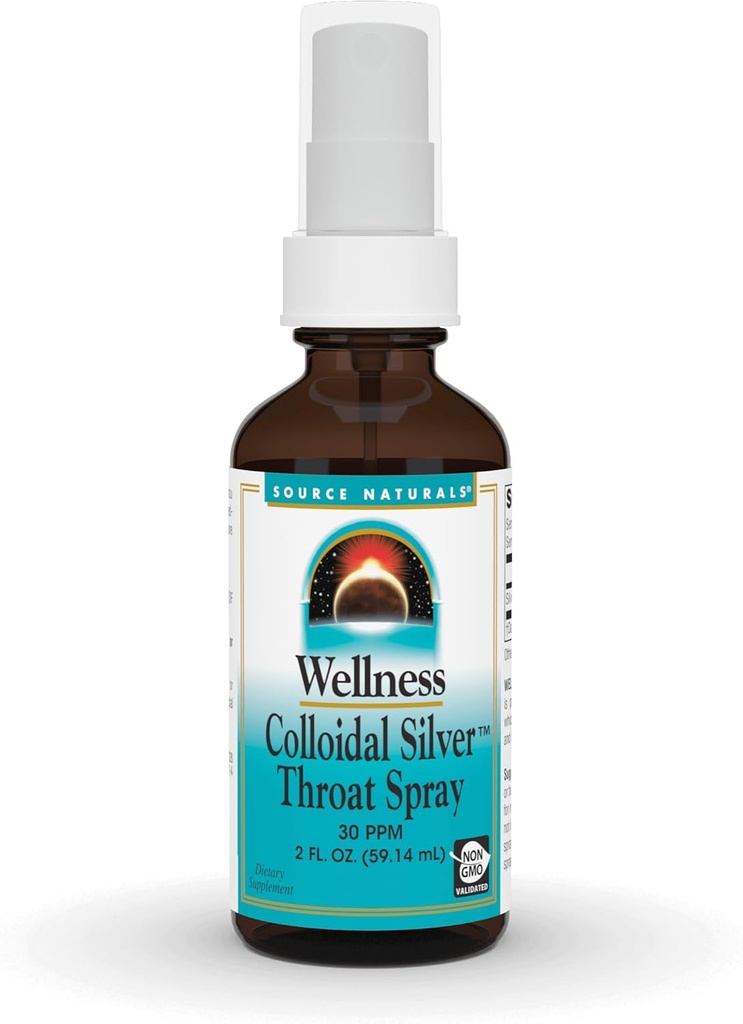 Iturri Naturalak Ongizate Colloidal Silver Throat Spray - 30 PPM - 2 Fluido oz