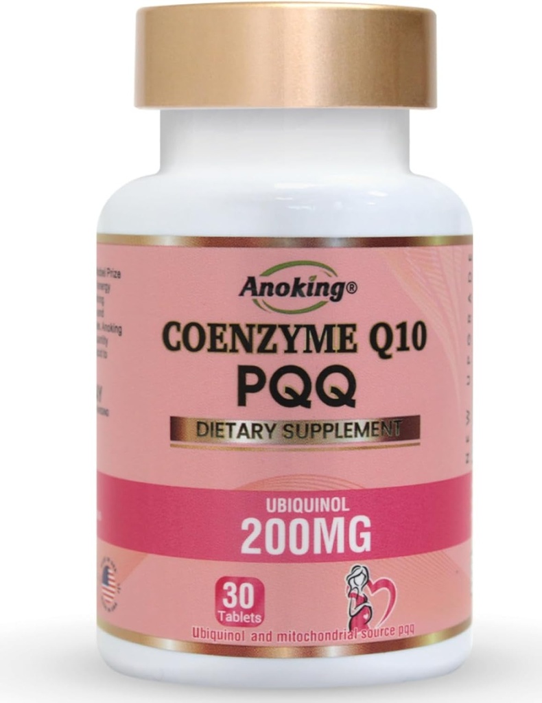 孕前药片 - 30 Counter QQ支持蛋质健康和生育 包含Ubiquinol, PQQ, Folate, 和维生素 E 优化能量代谢和抗氧化剂对孕前药的保护