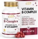 SIGNIFY NATURA VitaBComplex su vitaC ir E, B kompleksas vitaminai moterims ir vyrams, Bkompleksiniai papildai, VIT B1, B2, B3, B5, B6, B8, B9, B12, Super B Softgels - 60 CT