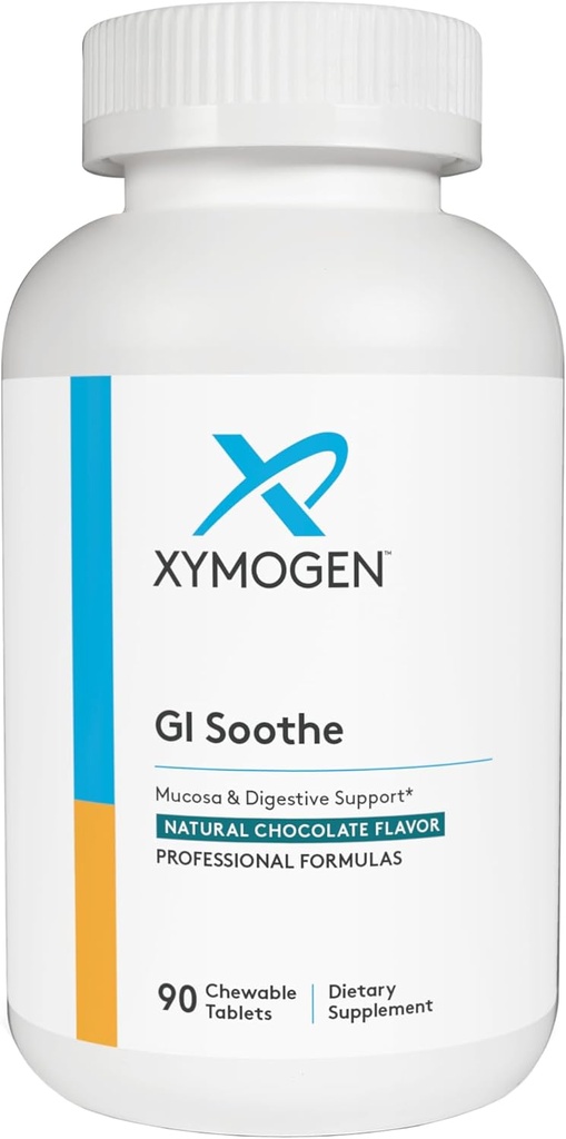 XYMOGEN Gut Health Supplements - GI Soothe Chocolate - Slippery Elm Bark, Licorice Root Extract & Marshmallow Root - Promote GI Lining Health, Mild Bloating Relief & Digestive Comfort (90 таблеток)