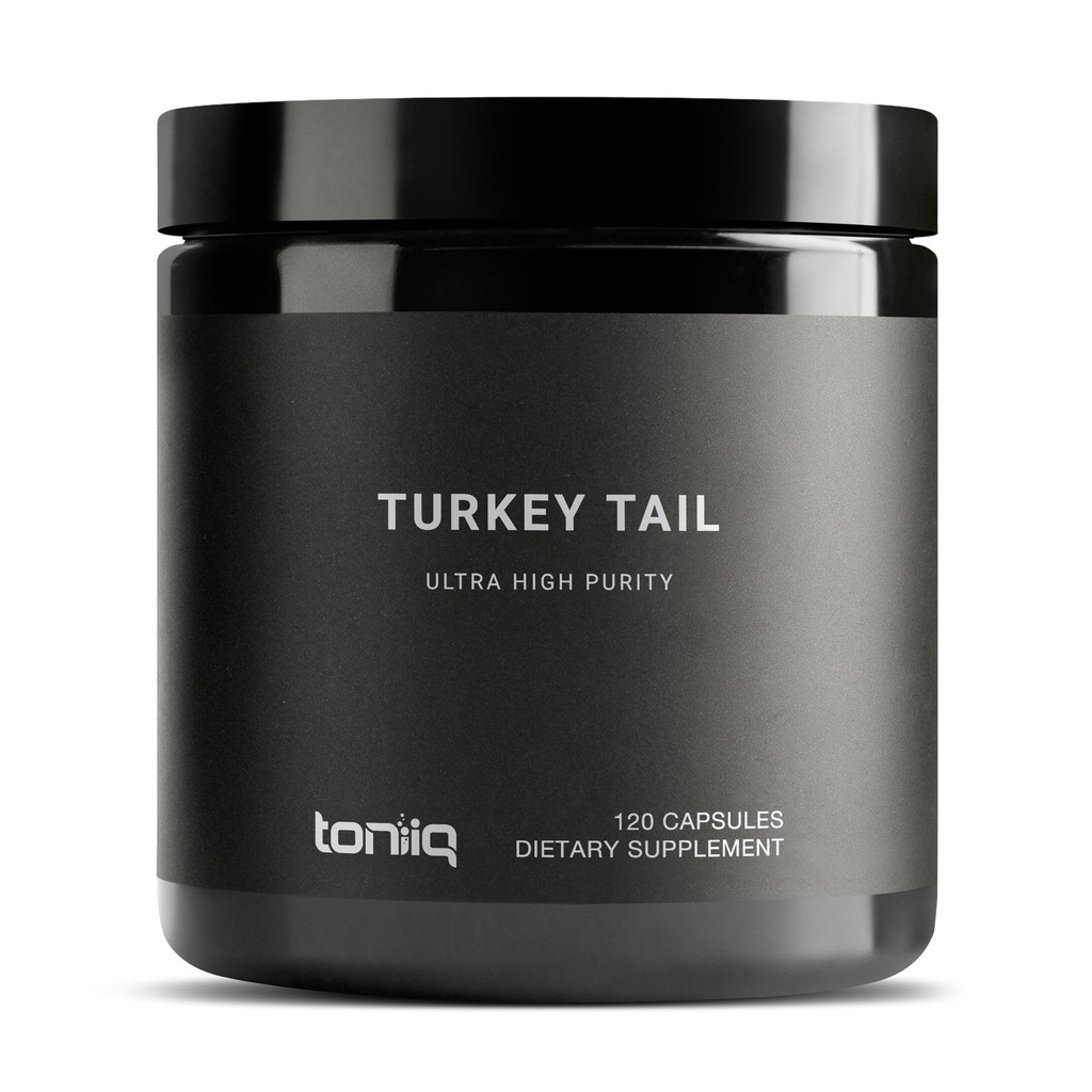 Toniiq Turkey Tail Mushroom Capsules - Ultra High Potency with 20% Beta Glucans - Highly Concentrated - Third-Party Lab Tested - 120 Capsules
