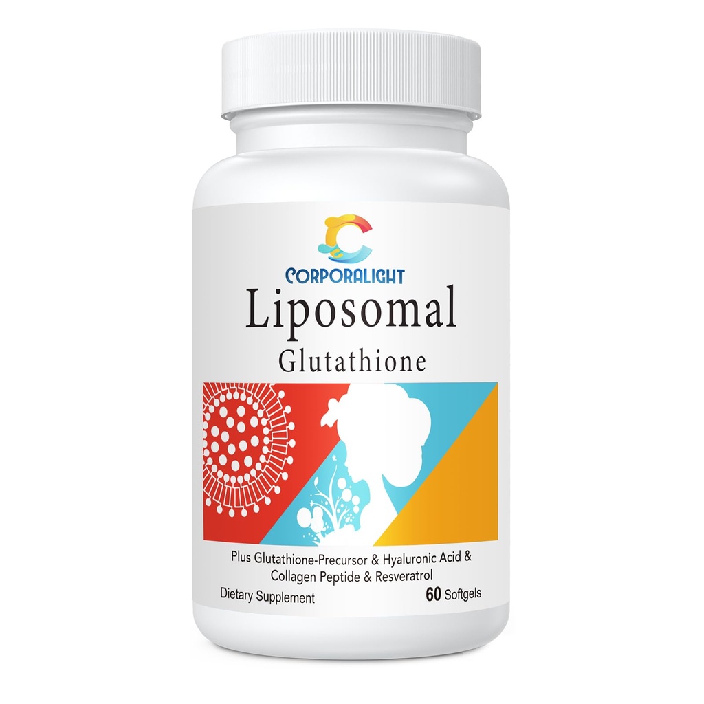 Liposomal Glutathione Softgels, Enhanced Absorption - Liposomal Delivery, Active Form L-Glutathione, Cellular, Immune Function & Liver Detox, Rich in Antioxidant Formula, Gluten Free, 60 Softgels