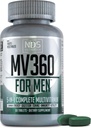 NDS Nutrition MV360 För Män, 5-i-1 Komplett multivitamin för män med viktiga mens vitaminer för energi, matsmältning, toning, immunstöd och mens hälsa och vitalitet, 60 tabletter, 30 portioner