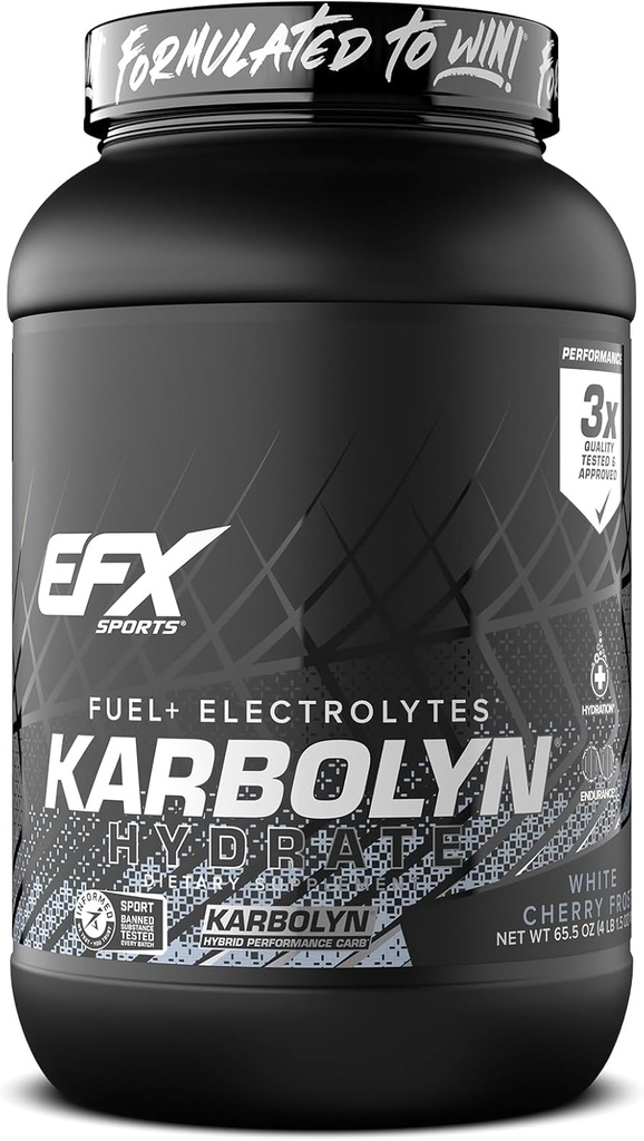 EFX İdman Karbolyn Hydrate | Avtomobilbohidrat Toz + Elektrolytes / Sugar Pulsuz İdman İçki Mix | Fuel & Hydration | Stimulant Free | 66 Xidmət (White Cherry Frost)