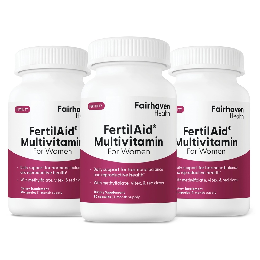 Fairhaven Health FertilAid for Women | Prenatal Vitamin Fertility Supplements for Women | Conception for Her with Vitex and Folate | Support Cycle Regularity and Ovulation* | 270 Vegan Capsules