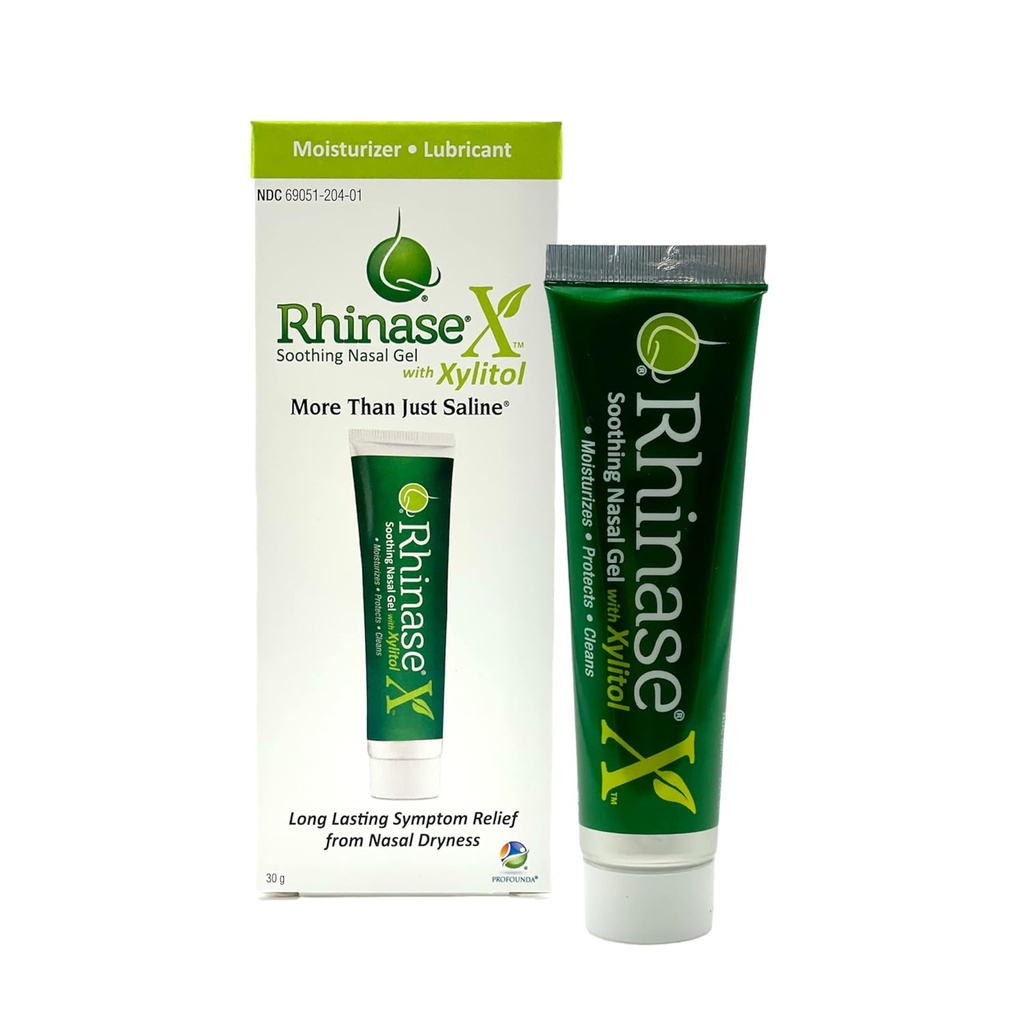 Rhinase X Nasal Gel | פחות Sneezing, Itchiness, Nasal טפטוף ו-Comestion | Mores Than Just Saline | Now with Xylitol | Longing Symptom Relief from Nasal Dryness - 1 oz.