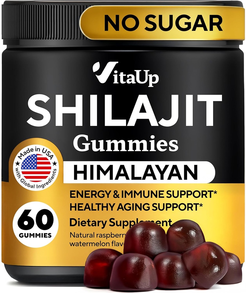Himalayan Shilajit Gummies for Men &amp; Women - Pure Shilajit for Men Gummies - Sugar Free Gummy Supplements with Fulvic Acid - Healthy Aging, Immune & Energy Support - 60 Count