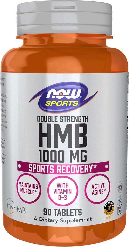 Nyní Foods Sports Nutrition, HMB (β- Hydroxy β- Methylbutyrát), Double Strength 1000 mg, 90 tablet