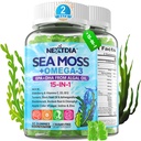 2 Pack Sea Moss Gummies for Men Women, Vegan 15-IN-1 Irish Seamoss Superfood with/Bladderwrack & Burdock Root, Turmeric, Elderberry, Vitamins B12 D3, EPA DHA, Sugar-Free, Support Energy, Brain, Immune