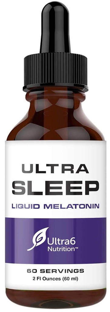 Ultra6 Nutrition Melatonin Drops with Valerian Root - Liquid Melatonin Sleeping Supplement with 5 HTP & Passion Flower - A Liquid Sleep Aid Strength Blend for Adults
