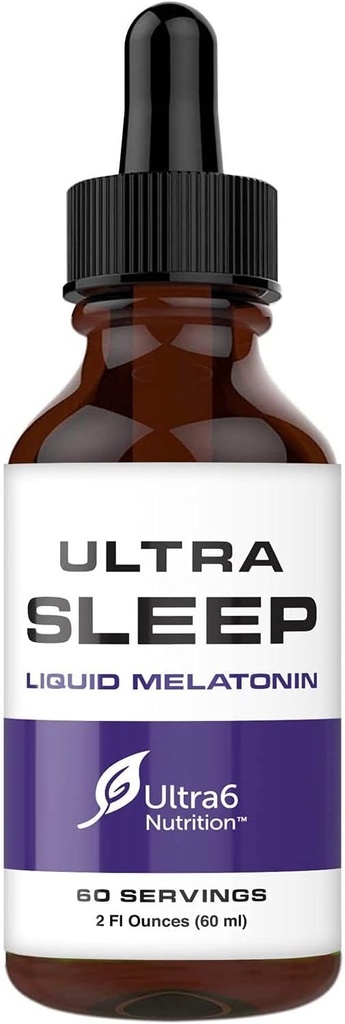 Ultra6 Táplálkozás Melatonin cseppek Valerian Root - Folyékony melatonin alvó kiegészítés 5 HTP & Passion Flower - A folyékony alvássegítő erő keverék felnőttek számára