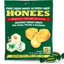 Honees Honey Menthol Cough Drops - 20-Piece, Single Pack Honey-Filled Lozenges | Временная помощь от кашля | Успокаивает больную глотку | Все натуральные