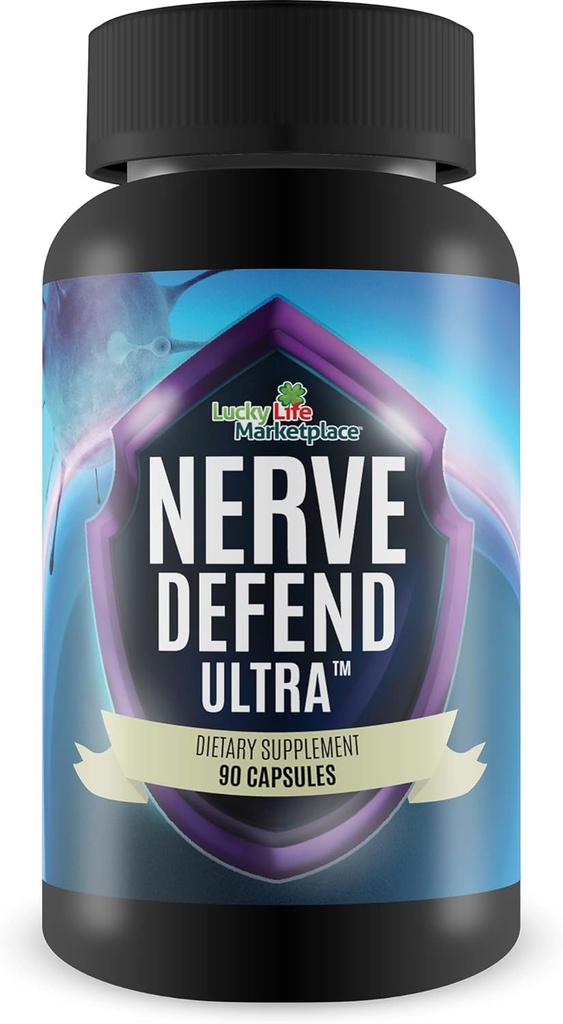 Nerve Defense Ultra - Nerve Health Support Supplement - Magnesio, Calcio, Vitamina D - Supporta la funzione e la circonferenza di Nerve sana - Soothe Nerve Discomfort in Fingers, Mani, Toes, & Piedi