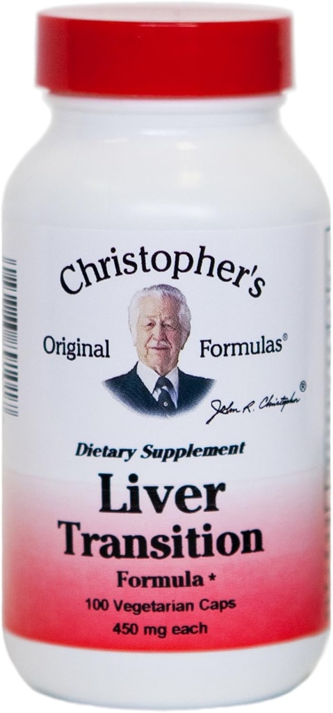 Christopher's Original Formulas Liver Transition Formula - Gentle Herbal Liver Cleanse, 450 mq, 100 Vegetarian Capsules