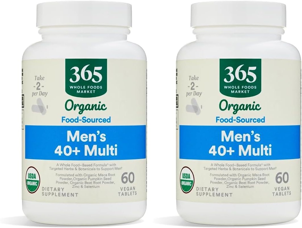 Whole Foods Market, ויטמין Multi Mens Food Cultured 40 Plus, 60 Count (Pack of 2)