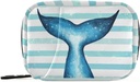 Stripe Whale Mermaid Tail Pill Box 7 Day Pill Case Travel Pill מארגנת Bager עם Zipper Portable Weekly Case Index קומפקטית גודל עבור תוסף ויטמינים