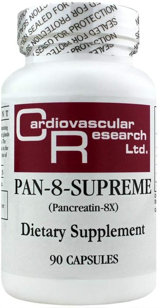 Cardiovascular Research Pan-8-supreme Pancreatin, White, 90 Count