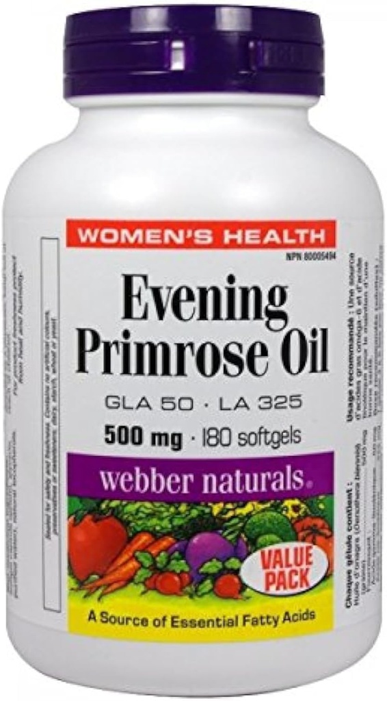 Malam Webber Kamis Primrose Minyak 500mg 180 softgels