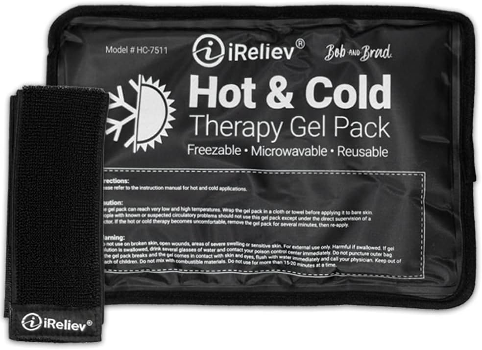 Ice Pack pentru terapia fierbinte și rece Gel Pack - Relief cald și rece, Reutilizabil, Freezable & Microwaveable, Durere și durere musculară, braț, picior, genunchi, umăr, Back Pack Pack & Strap