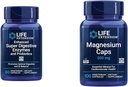 Life Extension 60 Vegetariske Kapsler Forbedret Super fordøjelsesenzymer & probiotika og 100 Magnesium Kapsler til hjerte, ben, Metabolisme Support