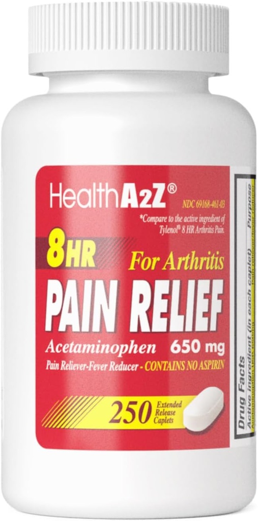 SalutA2Z® Lider Lideral Antentaminon 650mg 8 hores  2003- 2005 Arthiriis Dolor CYF Dolor Reliever - F Qualsevol Reversa que el Reversitereeixi a Aspirin Ð (250 Caplets)