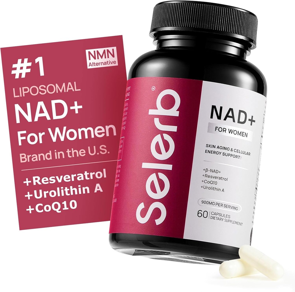 NAD + Tillæg for kvinder - NMN Alternativ med β- NAD +, Trans- Resveratrol, CoQ10, D- Ribose - fremmer cellulær fornyelse, energi, og radiant hud sundhed - 60 kapsler Advanced