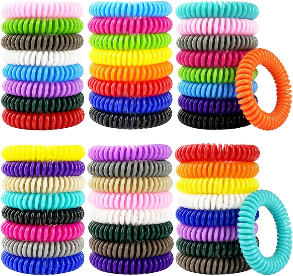 Mosquito Repelent Bracelets 50 Iepakojums, atsevišķi Aprīkots Mosquito Repelent Bands ar 60 Pcs Mosquito Repelent Uzlīmes, no DEET brīva Mosquito Wristbands Ielāpi pieaugušajiem un bērniem Iekštelpās Āra