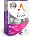 Active Iron Supplement 25mg + Multivitamin pro ženy - Klinicky osvědčený pro zvýšení energie a snížení únavy - Jemný, non- constipating Iron + Ženský Multivitamin - 30 Kapsle + 30 Tablety