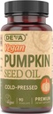 DEVA Nutrition Vegansk Pumpkin Seed Oil 500 mg, Cold-Pressed & Unrefined - 90 kapsler, 1-pakke