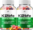 K2Life Hemp Gummies - з Hemp Seed Extract K2 Життя Hemp Gummies Tinnitus Herbal Supplement, Здоров'я та Wellness Support, Всі Природний K2Life Hemp Gummy Advanced Formula (2 Pack - 120 Gummies)