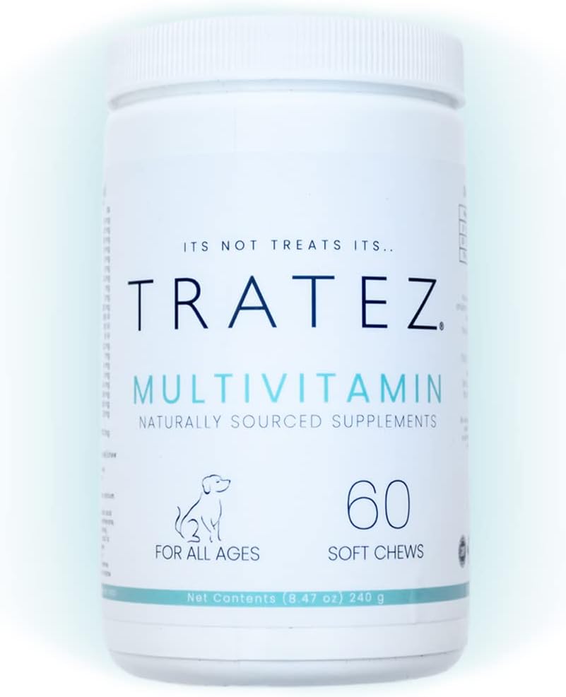Multivitamin Supplement for hunder, 60 myk Chews med 25 essensielle vitaminer og næringsstoffer, avansert formel for premium støtte av huden og Coat, Hip og felles mobilitet og forbedret Digestion
