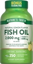 Nature's Truth Fish Oil 2000 mg | 600 mg Omega 3 | 250 Softgels | Natural Lemon Flavor | Non-GMO e suplementos gratuítos de glute