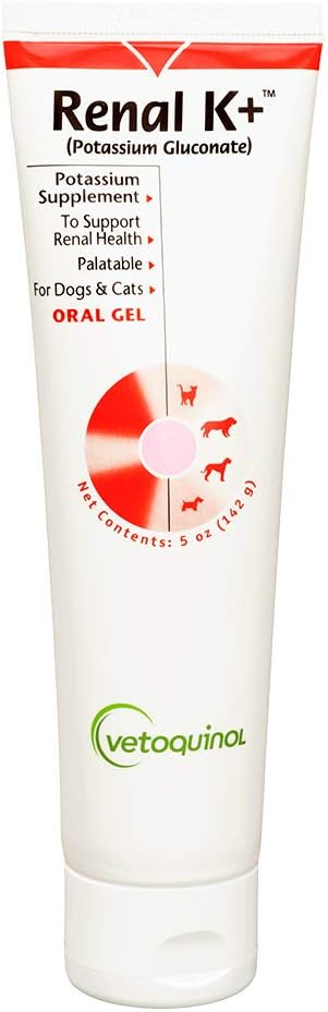 Vetochinol Renale K+ (Potassium Gluconaat) Kaliumsupplement Gel voor honden en katten, 5oz