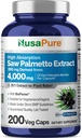 NusaPure Saw Palmetto 20:1 Экстракт, 200 мг Эквивалент 4000 мг на капсулу Veggie Caps 200 граф не-ГМО, веган, вегетарианец, биоперин