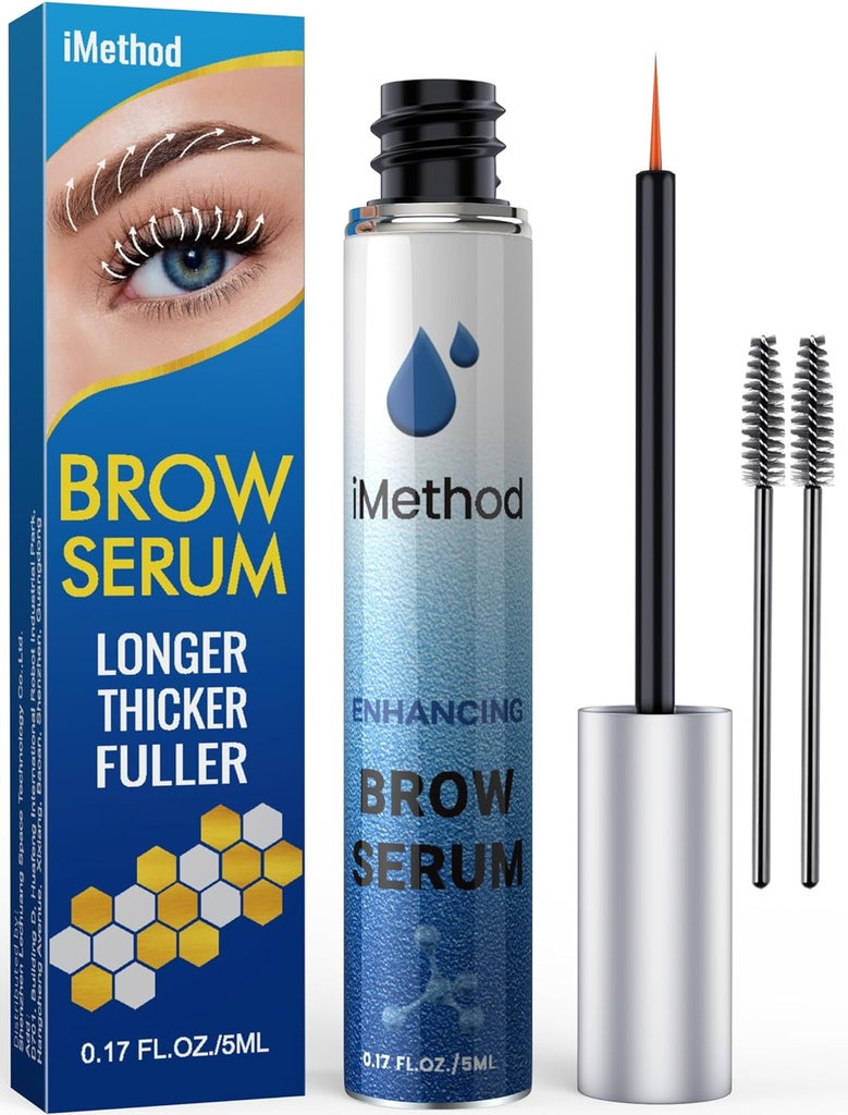 Sérum de Crescimento da Sobrancelha iMethod - Sérum de Sobrancelha para Crescer Brows, Brow Brow Thicker Brow em 4 semanas, Brow Boost, Natural Eye Brow Enhancer 5ML, Limpar