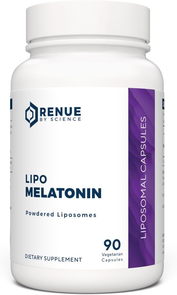 Renue by Science Melatonin - Liposomal Melatonina supplement - 90 High Strength Melatonin Capsules - 1mg Melatonin per Serving - sleep Aid Melatonin - Non-GMO - made in The USA ' Third-Party Tested