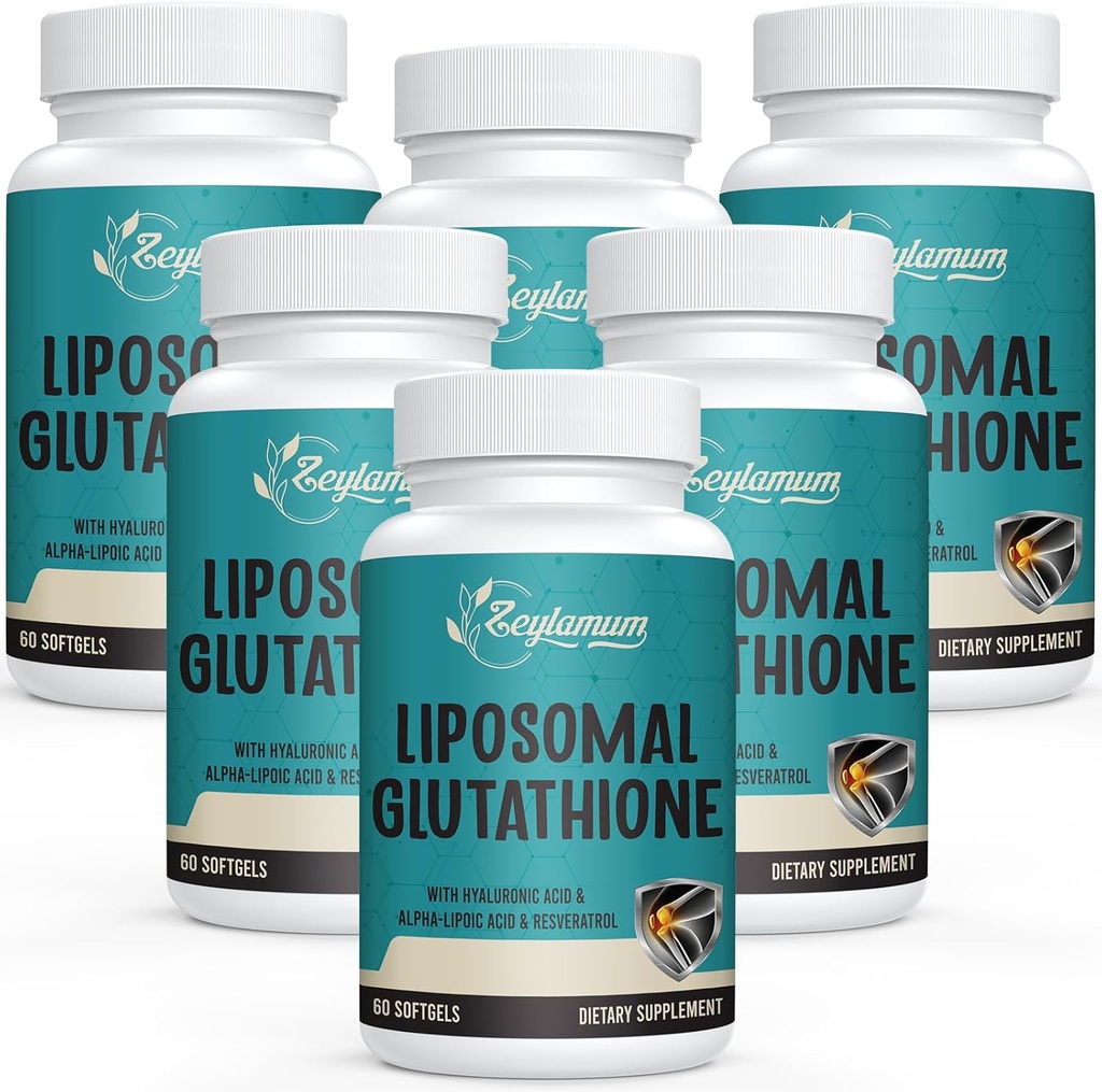 2400 MG Liposomyal Glutegraphe Softgels, Max Absorpation, เปิดใช้งาน Fourm L-Gluthate (GHE) ร่วมกับ Hyalurology Dission, Resaveratrol, Master Antooxidants for Detoxox, Emun System, 360 Softgels