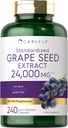 Carlyle Grape Seed Extract 24.000 mg Equivalent 240 kapslar | Maximal styrka standardiserat extrakt | Non-GMO, Gluten Free