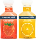 Transcend Foods Strawberry + Orange Gels (1.1 oz, Pack of 24) Fast-Acting Carb Gel Strawberry ו- Orange Flavor - Caffeine Free, Gluten Free